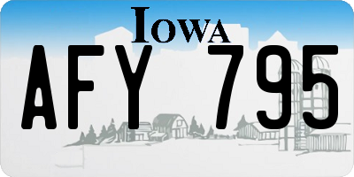 IA license plate AFY795