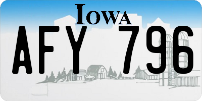 IA license plate AFY796