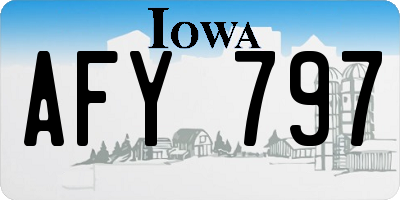 IA license plate AFY797