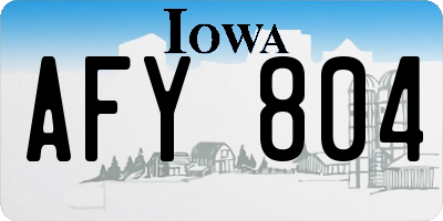 IA license plate AFY804
