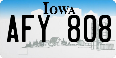 IA license plate AFY808