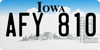 IA license plate AFY810