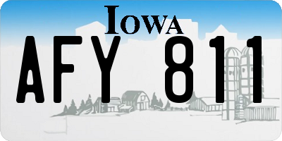 IA license plate AFY811