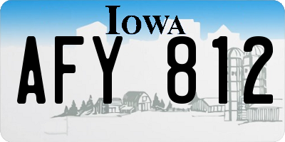 IA license plate AFY812