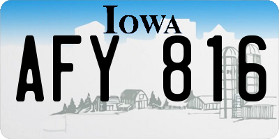 IA license plate AFY816