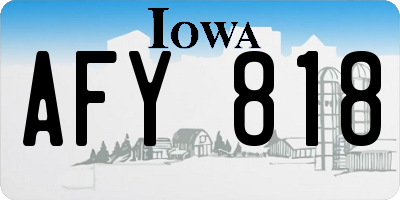 IA license plate AFY818