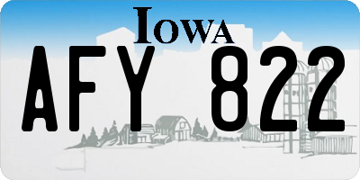 IA license plate AFY822