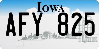 IA license plate AFY825