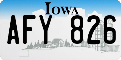 IA license plate AFY826