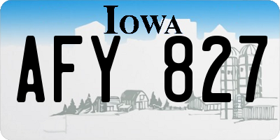 IA license plate AFY827