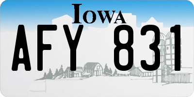 IA license plate AFY831