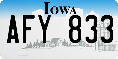 IA license plate AFY833