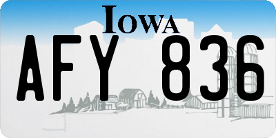 IA license plate AFY836