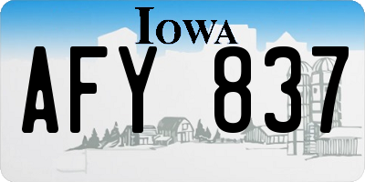 IA license plate AFY837