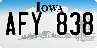 IA license plate AFY838