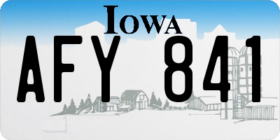 IA license plate AFY841