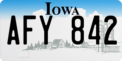 IA license plate AFY842