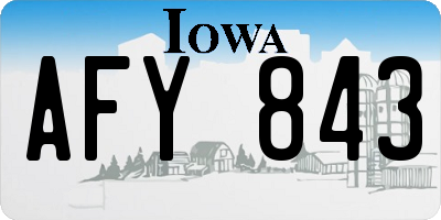 IA license plate AFY843