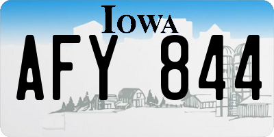 IA license plate AFY844
