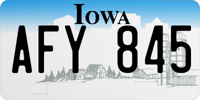 IA license plate AFY845