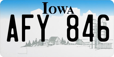 IA license plate AFY846