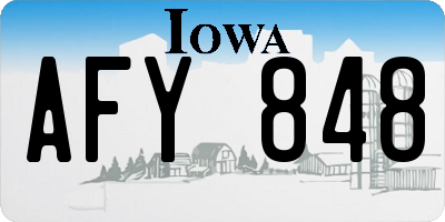 IA license plate AFY848