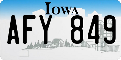 IA license plate AFY849