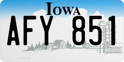 IA license plate AFY851