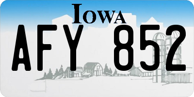 IA license plate AFY852