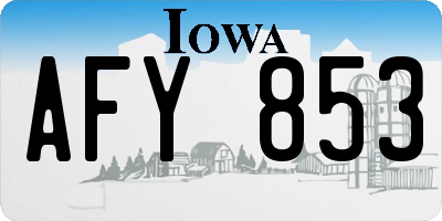 IA license plate AFY853