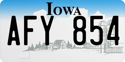 IA license plate AFY854