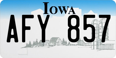 IA license plate AFY857