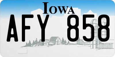 IA license plate AFY858