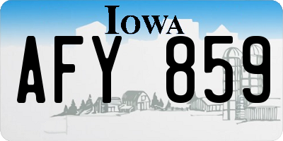IA license plate AFY859