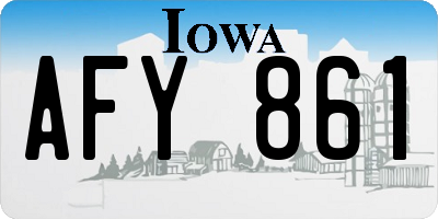 IA license plate AFY861