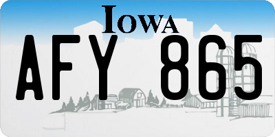IA license plate AFY865