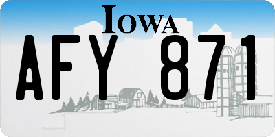 IA license plate AFY871