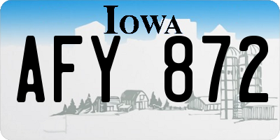 IA license plate AFY872