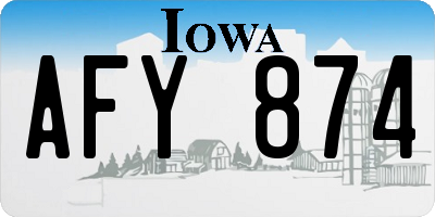 IA license plate AFY874