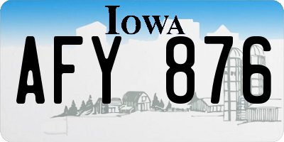IA license plate AFY876