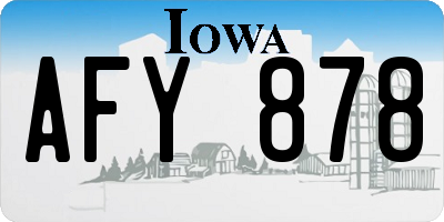 IA license plate AFY878