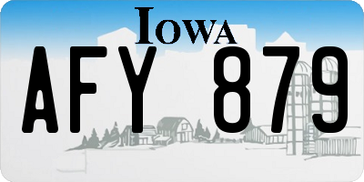 IA license plate AFY879
