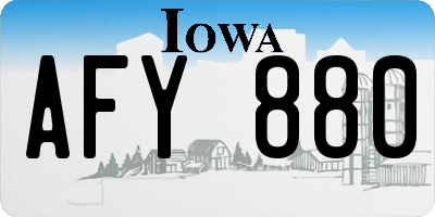 IA license plate AFY880