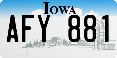 IA license plate AFY881