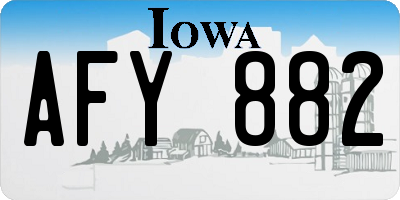 IA license plate AFY882