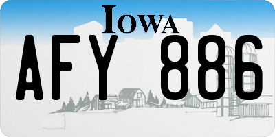 IA license plate AFY886