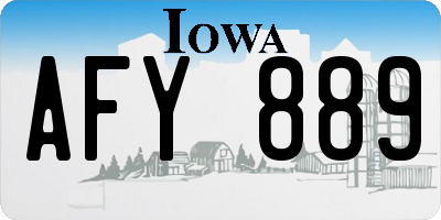 IA license plate AFY889
