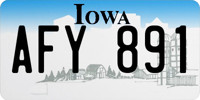 IA license plate AFY891