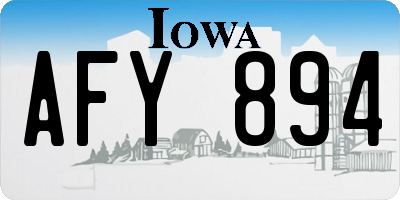 IA license plate AFY894