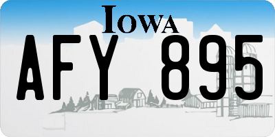 IA license plate AFY895
